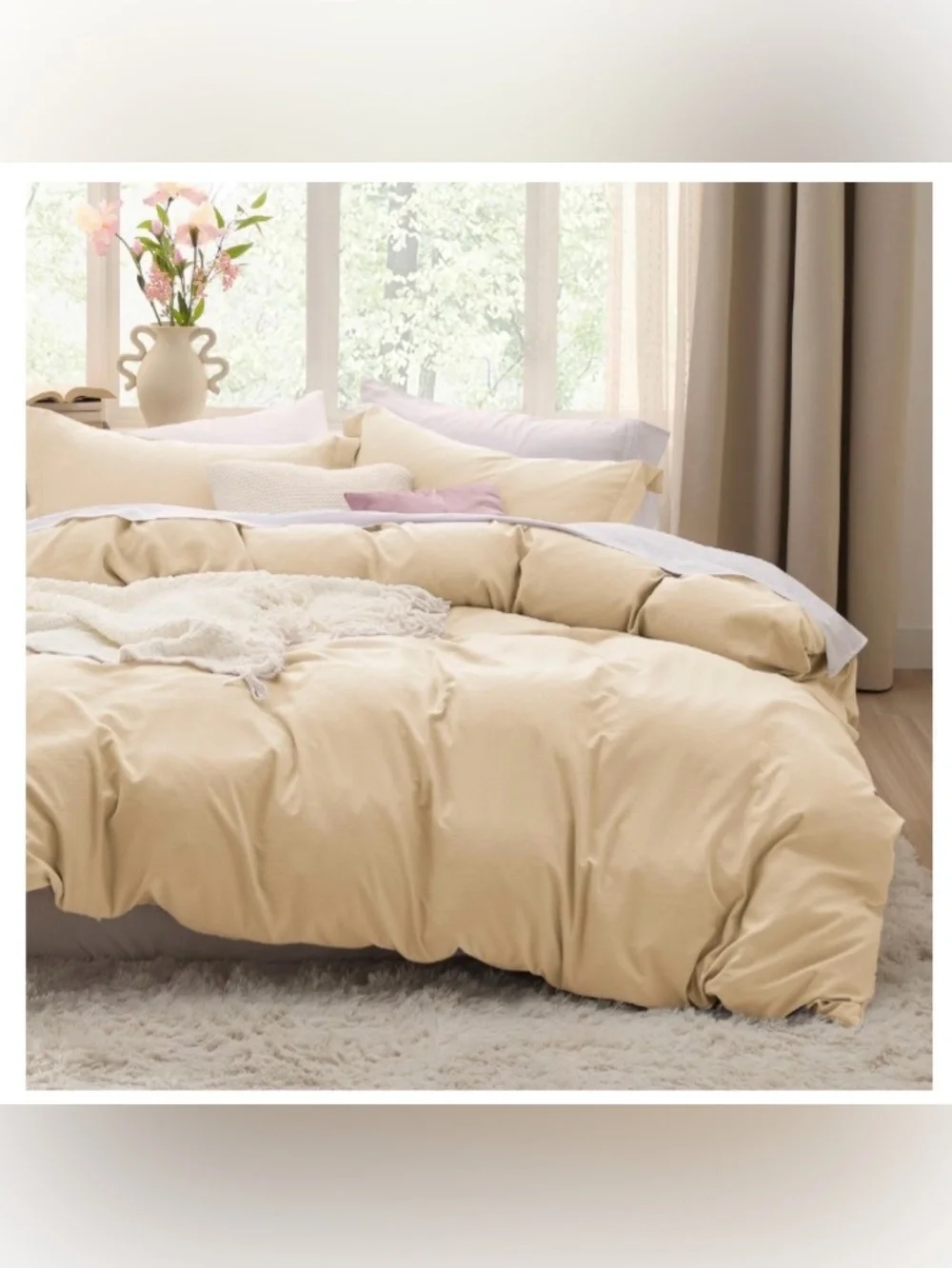 KING SIZE Duvet Bedding Set 100% Premium Microfiber - ALABASTER GLEAM